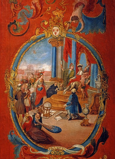 Folding screen with allegory of European nations (detail)