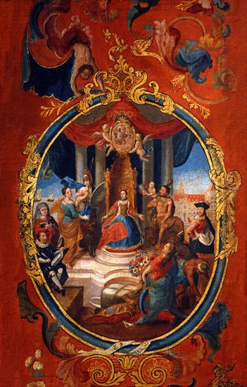 Folding screen with allegory of European nations (detail)