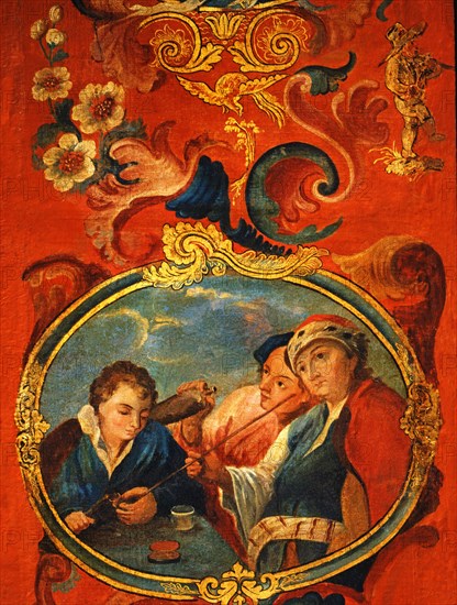 Folding screen with allegory of European nations (detail)