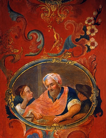 Folding screen with allegory of European nations (detail)