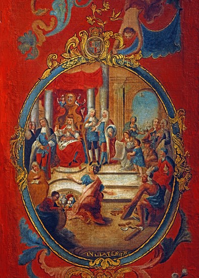 Folding screen with allegory of European nations (detail)