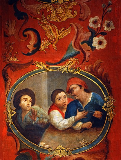 Folding screen with allegory of European nations (detail)