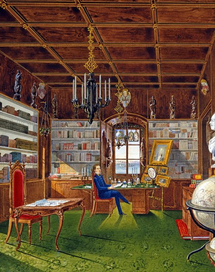 Germano Prosdocimi, Library of the Villa Lazarovich in Trieste (detail)