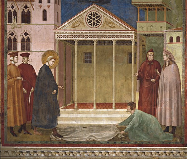 Giotto, Saint François reçoit les honneurs d'un homme d'Assise (détail)