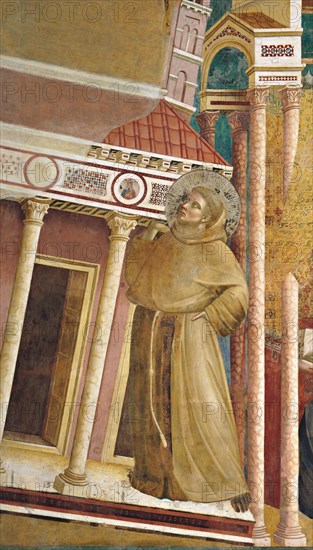 Giotto, Le songe du pape Innocent III : saint François empêche l'église Saint-Jean-de-Latran de s'effondrer (détail)