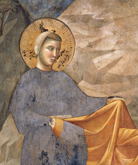 Giotto, Saint François donne son manteau à un chevalier pauvre (détail)