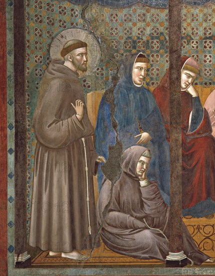 Giotto, La prédication de saint François devant le pape Honorius III (détail)