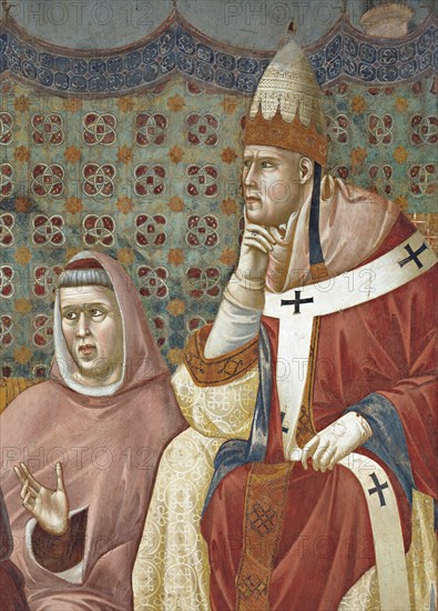 Giotto, La prédication de saint François devant le pape Honorius III (détail)