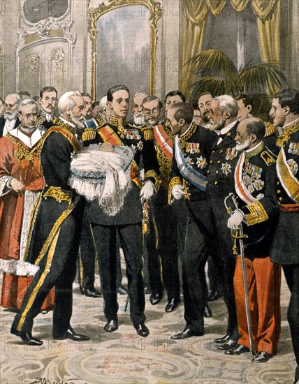 Cérémonie de présentation de l’héritier du trône d'Espagne, Alphonse de Bourbon (1907)
