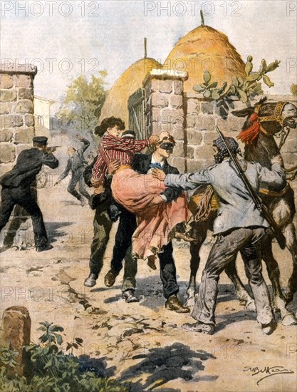 Enlèvement dramatique d'une jeune fille par son amant, en Sicile (1909)