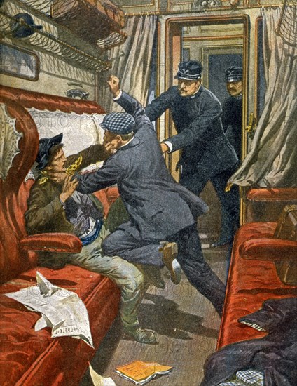 Voyageur agressé de nuit dans une voiture de 1ère classe sur la ligne directe Gênes-Vintimille (1909)