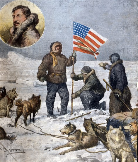 L'explorateur américain Frederick Albert Cook plante le drapeau des États-Unis au pôle Nord (1909)