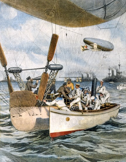 Guerre italo-turque. Ravitaillement des dirigeables en carburant sur le trajet de Tripoli à Zuara (1912)