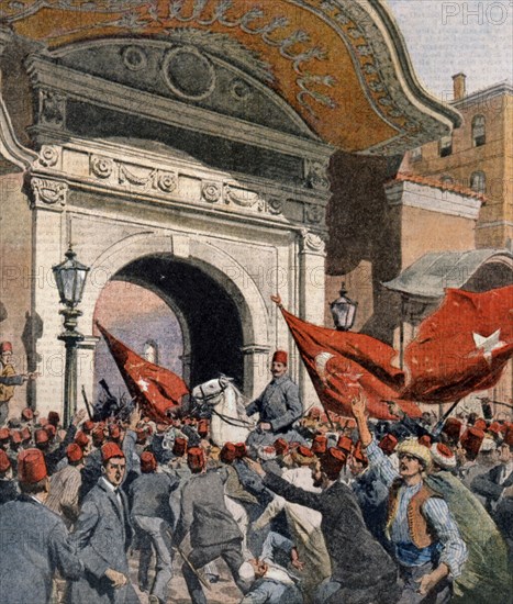Enver bey se présente devant la Sublime Porte d’Istanbul pour ordonner la démission du gouvernement turc (1913)