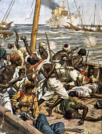 Des pirates attaquent un convoi maritime en Mer Rouge (1902)