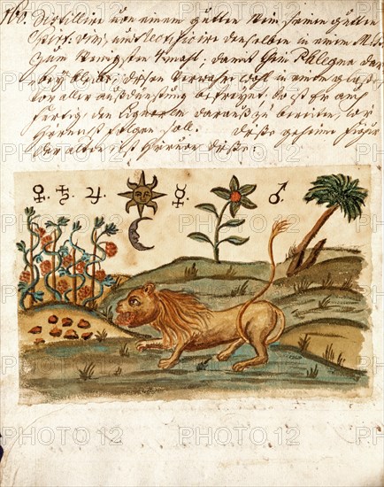 Symbolisme alchimique, manuscrit alchimique "Clavis Artis" attribué à Zoroastre (Zarathoustra)