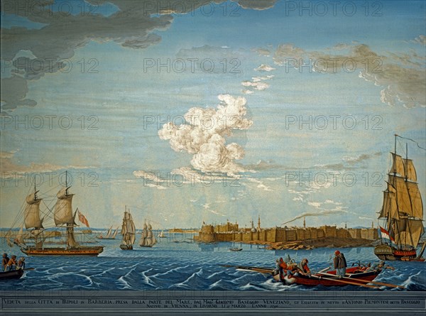 Baseggio, Vue sur la baie et les forteresses de Tripoli di Barberia