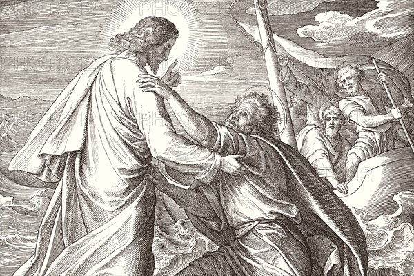 Carolsfeld, Jésus sauve Pierre des eaux (détail)