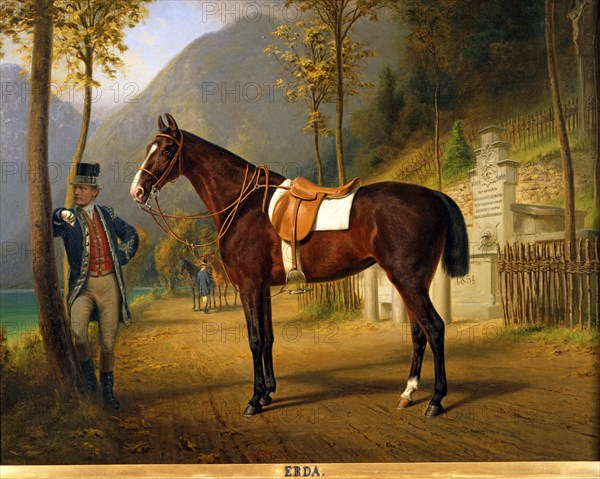 Pfeiffer, Portrait du cheval "Erda" sur le chemin du château de Linderhof
