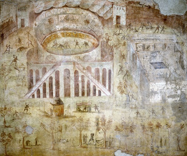 Bagarre entre Pompéiens et Nocerini dans l'amphithéâtre de Pompéi