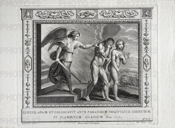 La Genèse, chapitre 3 : L'ange de Dieu expulse Adam et Eve du Paradis terrestre