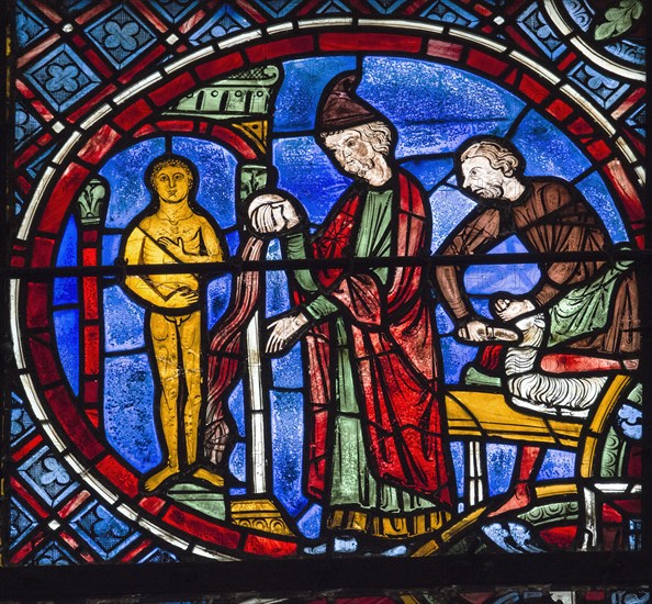 Le sacrifice à l'idole (vitrail de Chartres)