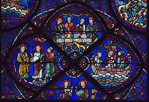 Détail du vitrail de saint Thomas (vitrail de Chartres)