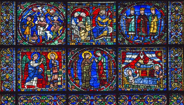 Vitrail de l'enfance et de la vie du Christ (vitrail de Chartres)