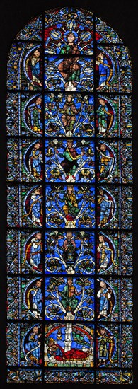 Stained glass window of the Chartres Cathedral