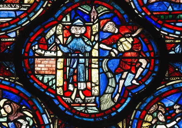 Vitrail du Zodiaque et des travaux des mois (vitrail de Chartres)