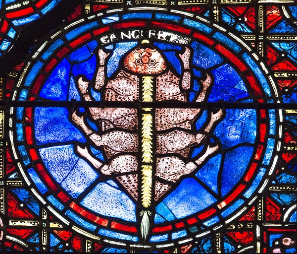 Le signe zodiacal du cancer (vitrail de Chartres)