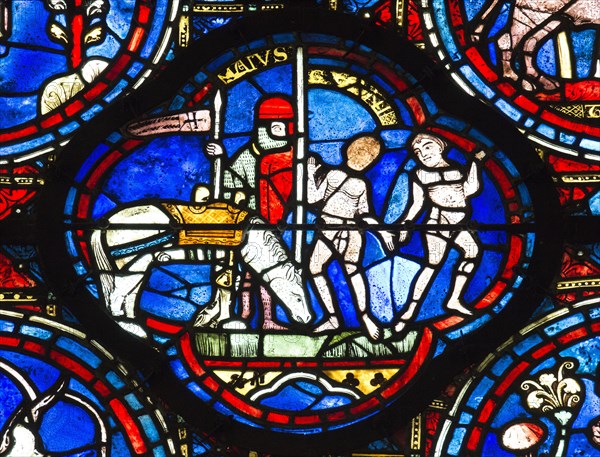 Signe zodiacal des gémeaux (vitrail de Chartres)
