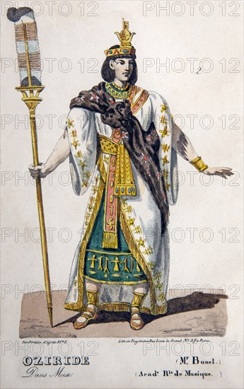 Portrait de M. Bonel dans le rôle d'Osiris dans "Moïse et Pharaon" de Rossini