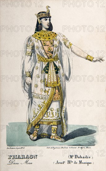 Portrait de Henri-Bernard Dabadie dans le rôle de Pharaon dans "Moïse et Pharaon" de Rossini