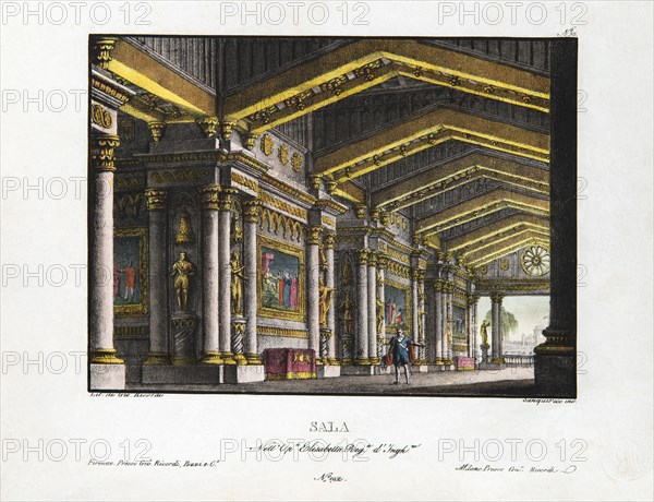 Décor de l'opéra "Elisabeth, reine d'Angleterre" de Rossini