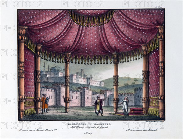 Décor de l'opéra "Le siège de Corinthe" de Rossini