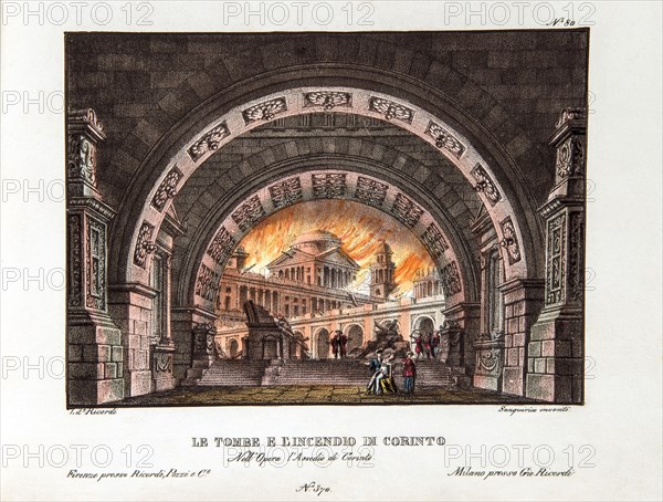 Décor de l'opéra "Le siège de Corinthe" de Rossini