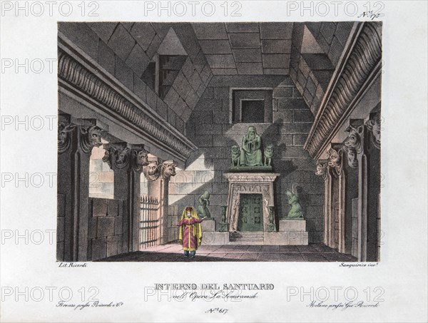 Décor de l'opéra "Semiramide" de Rossini