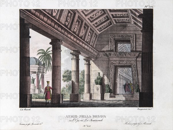 Décor de l'opéra "Semiramide" de Rossini