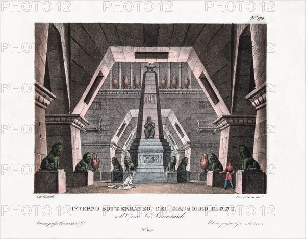 Décor de l'opéra "Semiramide" de Rossini