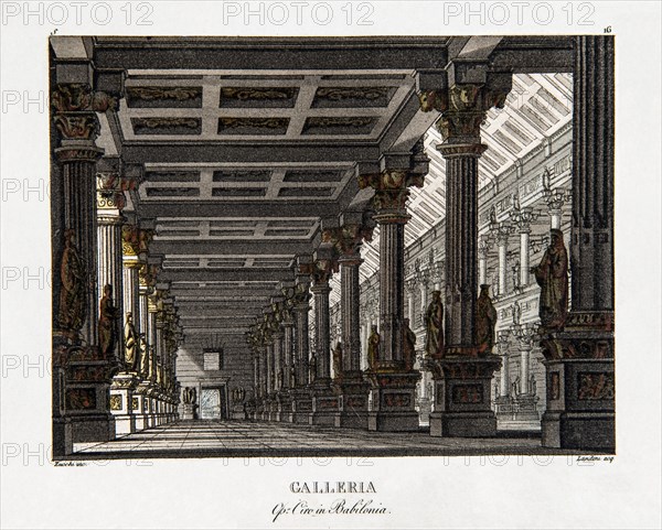 Décor de l'opéra "Ciro in Babilonia" de Rossini