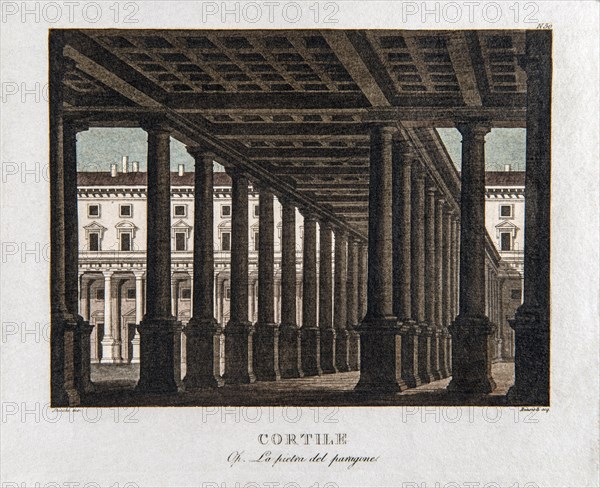 Décor de l'opéra "La pietra del Paragone" de Rossini