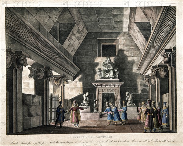 Décor de l'opéra "Semiramide" de Rossini