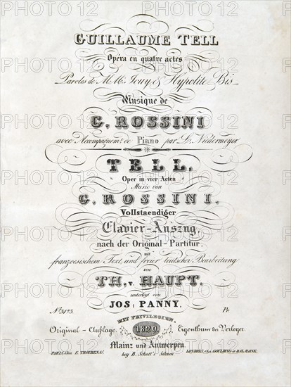 Frontispice du livret de "Guillaume Tell" de Rossini