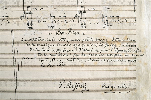 Partition de la "Petite messe solennelle" de Rossini