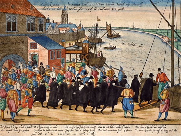 Hogenberg, Expulsion des Jésuites d'Anvers en 1578