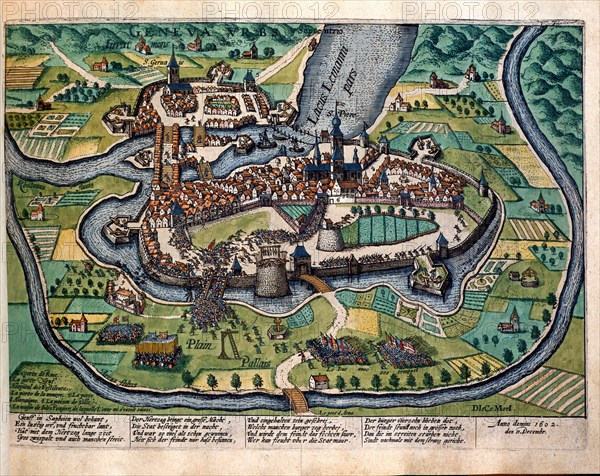 Hogenberg, Le duc Charles-Emmanuel 1er de Savoie tente de conquérir la ville de Genève, le 11 décembre 1602