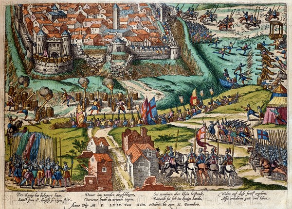 Hogenberg, Le siège de Saint-Jean d'Angély, 1569