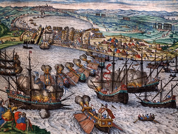 Hogenberg, Le siège de Tunis par Charles Quint, en 1535