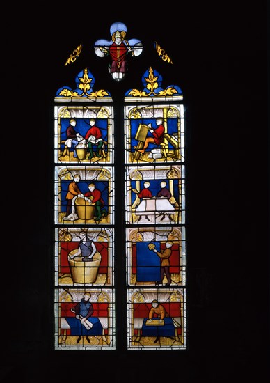 Vitrail des drapiers, Collégiale Notre-Dame à Semur-en-Auxois